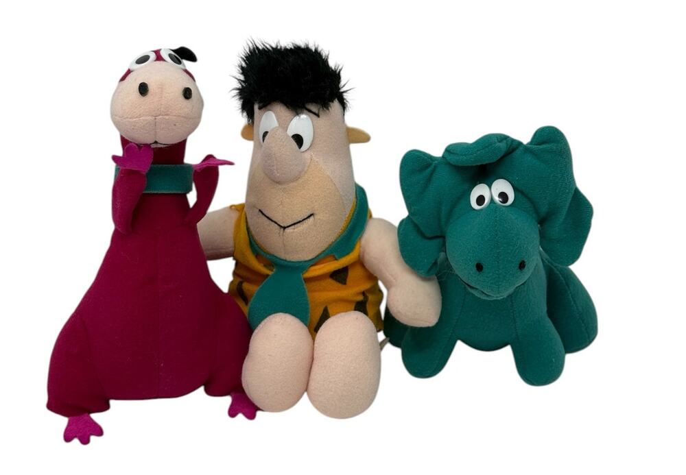 The Flinstones‎ 1987 Vintage Hanna Barbera Productions Lot Of 3 Plushies